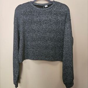 NWT Divided Women's Size S Metalic Black Cropped Sweater